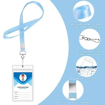 24 Pack Cruise Lanyard with ID Card Holder, Durable Lanyard with Waterproof ID Badge Holder Bulk Lan...