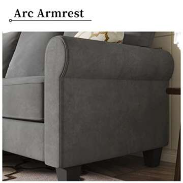 Nolany Reversible Sectional Sofa Couch L Shape Sofa Couch Convertible Sectional Couch for Small Apartment (Dusty Grey)