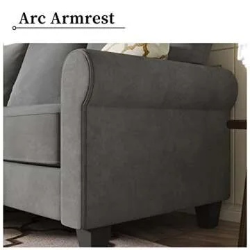 Nolany Reversible Sectional Sofa Couch L Shape Sofa Couch Convertible Sectional Couch for Small Apartment (Dusty Grey)