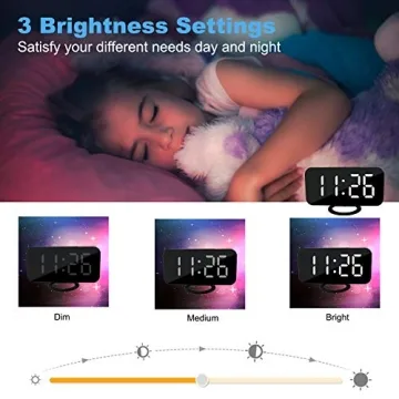 SZELAM Digital Clock - Alarm Clock with Mirror Surface