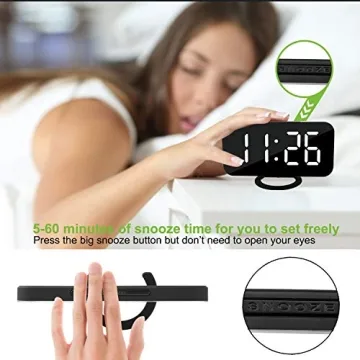 SZELAM Digital Clock - Alarm Clock with Mirror Surface