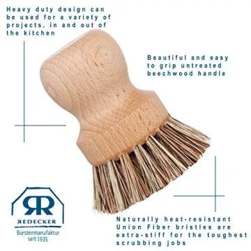 Eco-Friendly Redecker Natural Fiber Dish Brush for All Surfaces