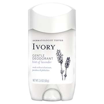 Gentle Aluminum Free Ivory Deodorant, Hint of Lavender, 2.4 oz (Pack of 2)