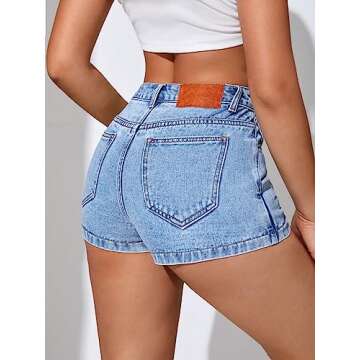 WDIRARA Women's High Waisted Button Denim Skort Summer Shorts with Pockets Light Wash 32