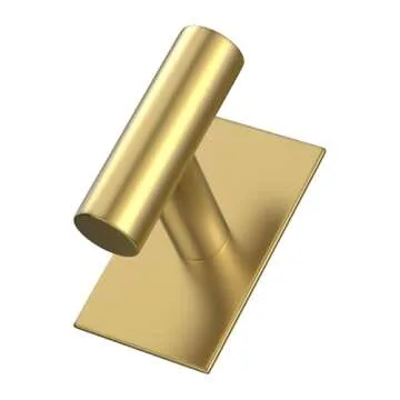 VAEHOLD Wall Towel Hooks, Heavy Duty Sticky Holder Waterproof Towel Hooks for Hanging Coat, Clothes, Closet Hook Wall Mount for Kitchen (Gold, Adhesive 2 Pack)