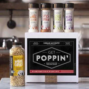 Urban Accents Get Poppin' Popcorn Gift Set - 4 Seasonings & Kernels