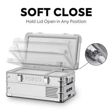 ICECO APL20 12 Volt Car Refrigerator, 21 Quart (20 Liter) Light Duty Aluminum 12V Car Fridge, SECOP Nano Compressor, -4℉~68℉, Car Freezer, 12/24V DC, 100-240V AC for Outdoor, Camping, RV, Truck, Boat