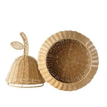Kaplan Early Learning Pear Washable Wicker Floor Basket | Fruit-Shaped Woven Rattan Storage Bin | Home Decor Organizer