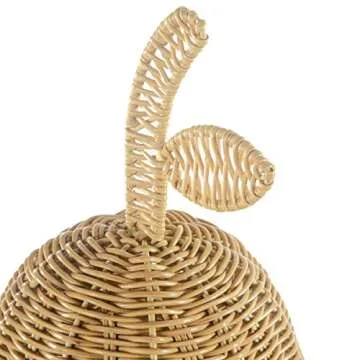 Kaplan Early Learning Pear Washable Wicker Floor Basket | Fruit-Shaped Woven Rattan Storage Bin | Home Decor Organizer