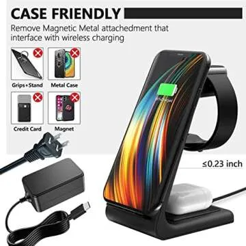 Kekodeepfun Wireless Charger, 3 in 1 Wireless Charging Stand Pad for Apple Watch iPhone Airpods, Wireless Charging Station for iPhone 11/Pro/X/XR/Xs/8 Plus Apple Watch Charger 5 4 3 2 1 Airpods12 Pro