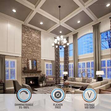 TORCHSTAR Ultra-Thin 8 Inch LED Recessed Light with Junction Box, 5%-100% Dimmable Aluminum Recessed...