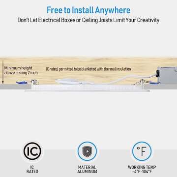 TORCHSTAR Ultra-Thin 8 Inch LED Recessed Light with Junction Box, 5%-100% Dimmable Aluminum Recessed Downlight, ETL & ES Listed, 4000K Cool White, 18W Slim Recessed Lighting, Pack of 6