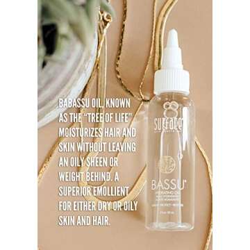 Surface Hair Bassu Hydrating Oil: Hair Oil with Flax Seed, and Aloe Vera, Moisturize and Hydrate Repair Damaged Hair, Color Safe, 2 Fl Oz