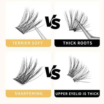 Vayator Wide Cluster D Curl Professional Makeup Individual Cluster Eyelashes Grafting Fake False Eyelashes Eyelash Extension Individual Eyelash (C#16mm)