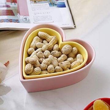 Sizikato Heart Shaped Ceramic Bowl for Snacks and Desserts