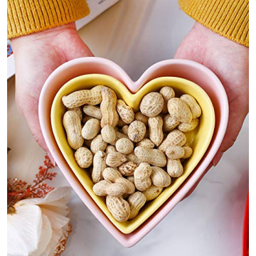 Sizikato Heart Shaped Ceramic Bowl for Snacks and Desserts