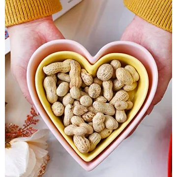 Sizikato Heart Shaped Ceramic Bowl for Snacks and Desserts