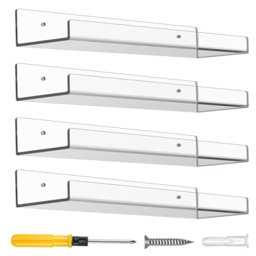 ACRADEC Acrylic Shelves Set of 4 - Easy Install & Sturdy