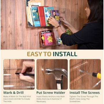 ACRADEC Acrylic Shelves Set of 4 - Easy Install & Sturdy