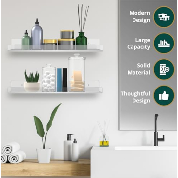 ACRADEC Acrylic Shelves Set of 4 - Easy Install & Sturdy