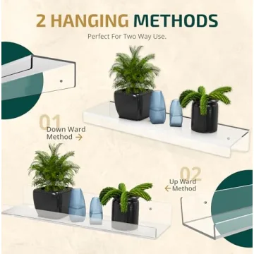 ACRADEC Acrylic Shelves Set of 4 - Easy Install & Sturdy