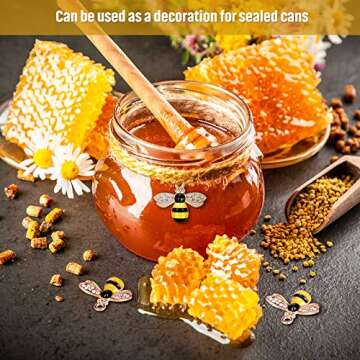 32 Pieces Bee Charm Pendants with Rhinestone, Honeybee Charms Pendants for Jewelry Making, DIY Craft, Earring, Necklace and Bracelet