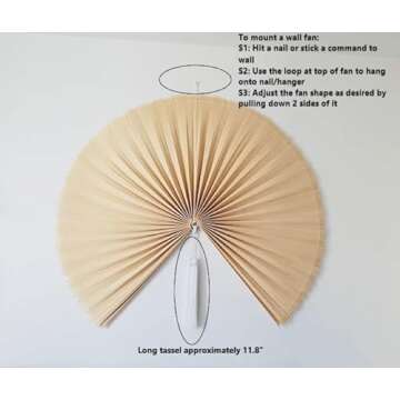 ChumDecor Bamboo Fan Wall Art for Boho Home Decor
