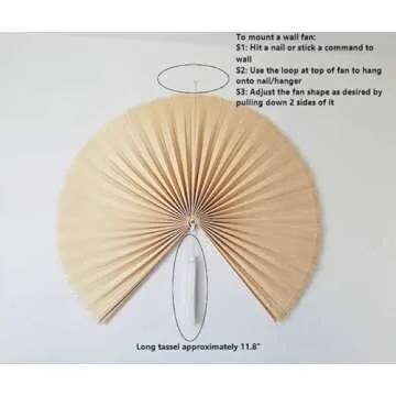 ChumDecor Bamboo Fan Wall Art for Boho Home Decor