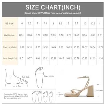 Eurouram Women's Chunky High Heels - Stylish Strappy Sandals