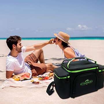 Insulated Lunch Bag - Outdoorwares Large Capacity Cooler Bag Durable, to Keep Foods and Drinks in The Right Temperature - Good for Travel, Picnic, Beach Hiking, Camping ETC.(Containers Not Included)