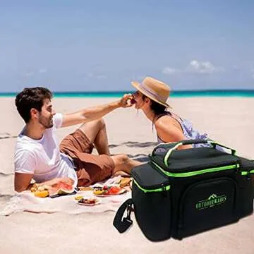 Insulated Lunch Bag - Outdoorwares Large Capacity Cooler Bag Durable, to Keep Foods and Drinks in The Right Temperature - Good for Travel, Picnic, Beach Hiking, Camping ETC.(Containers Not Included)