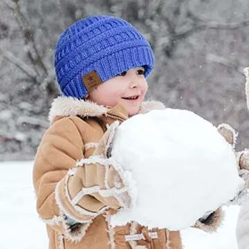 Durio Hat Baby Winter Hats Fall Knit Baby Boy Hat Soft Beanie Hat Thick Warm Infant Beanie Toddler Baby Hat Black White & Light Grey & Navy & Blue