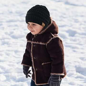 Durio Hat Baby Winter Hats Fall Knit Baby Boy Hat Soft Beanie Hat Thick Warm Infant Beanie Toddler Baby Hat Black White & Light Grey & Navy & Blue