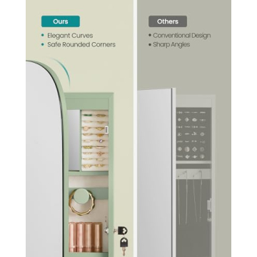 SONGMICS Elegant LED Jewelry Cabinet with Mirror