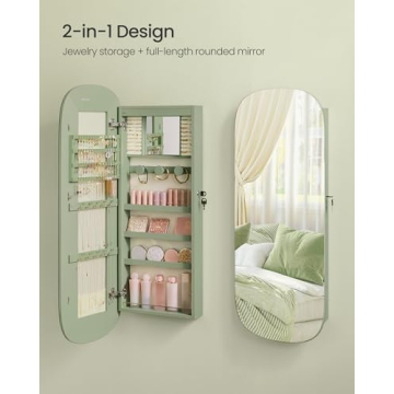 SONGMICS Elegant LED Jewelry Cabinet with Mirror