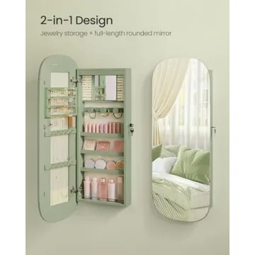 SONGMICS Elegant LED Jewelry Cabinet with Mirror