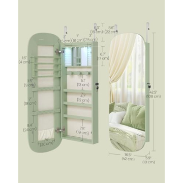 SONGMICS Elegant LED Jewelry Cabinet with Mirror