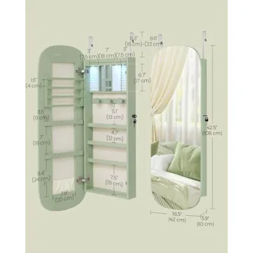 SONGMICS Elegant LED Jewelry Cabinet with Mirror