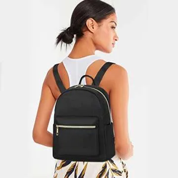 Mini Backpack Women Teens Girls Cute Small Backpack Purse Casual Travel School Bag (Black)