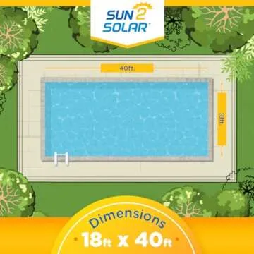 Sun2Solar Blue 18 ft x 40 ft Rectangle Solar Cover | 800 Series | Heat Retaining Blanket for Rectangular Inground & Above Ground Swimming Pools | Use Sun to Heat Pool | Bubble Heating Blankets