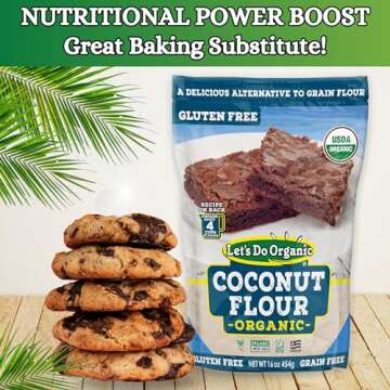 Let's Do Organic Coconut Flour â€“ For Baking, Wheat Flour Alternative, High in Fiber & Protein, Gluten Free, Non-GMO Project Verified, USDA Organic â€“ 16 Oz (Pack of 6)