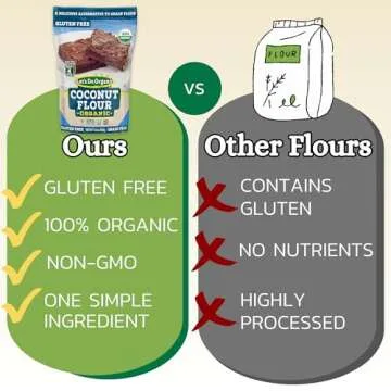 Let's Do Organic Coconut Flour â€“ For Baking, Wheat Flour Alternative, High in Fiber & Protein, Gluten Free, Non-GMO Project Verified, USDA Organic â€“ 16 Oz (Pack of 6)