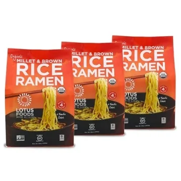 Lotus Foods Organic Millet & Brown Rice Ramen Noodles - Healthy Gluten-Free Option, Pack of 3