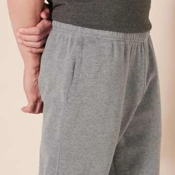 Amazon Essentials Men's Joggers Sweatpants, Fleece, Light Grey Heather, Large, Comfortable Fit