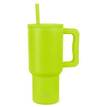 Simple Modern 40 oz Tumbler with Handle and Straw Lid | Insulated Cup Reusable Stainless Steel Water...