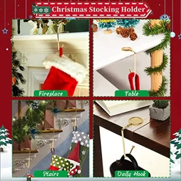 Durable Non-Slip Christmas Stocking Holders for Mantle