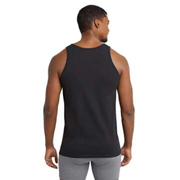 Hanes Men's Originals Stretch Cotton Pack, Moisture-Wicking Tank Tops, Tagless, 3-Pack, White/Tan/Black, Small