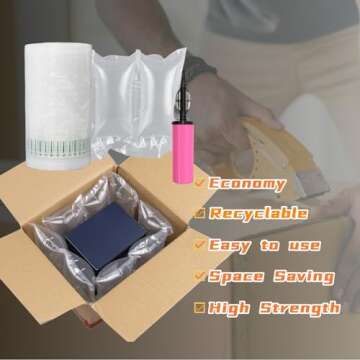 Hijelyn Air Pillows for Shipping with Pump Packaging Air Bags 400 Count Inflatable Shipping Supplies...