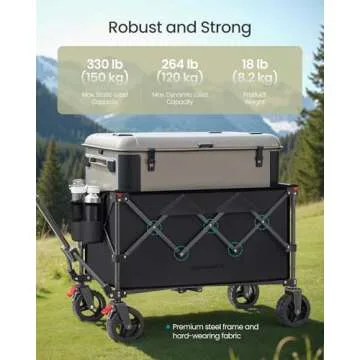 SONGMICS 40-Gallon Collapsible Wagon for Outdoor Use