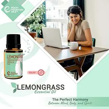 Rocky Mountain Oils Lemongrass Essential Oil - Essential Oils for Diffusers, Topical, and Home - 15ml